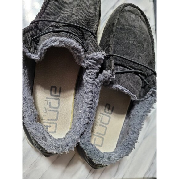 HEY DUDE Wendy Corduroy Women's Sz 8 Black Fabric Casual Shoes Slip-On - Picture 8 of 8